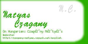 matyas czagany business card